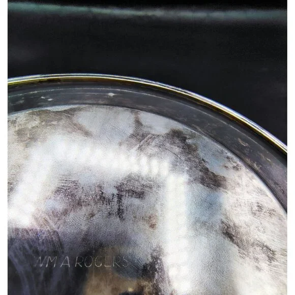 Vintage Dessert Bread Plate Wm. A. Rogers 6" Silverplate Monogrammed “K” Tarnish - Picture 3 of 13